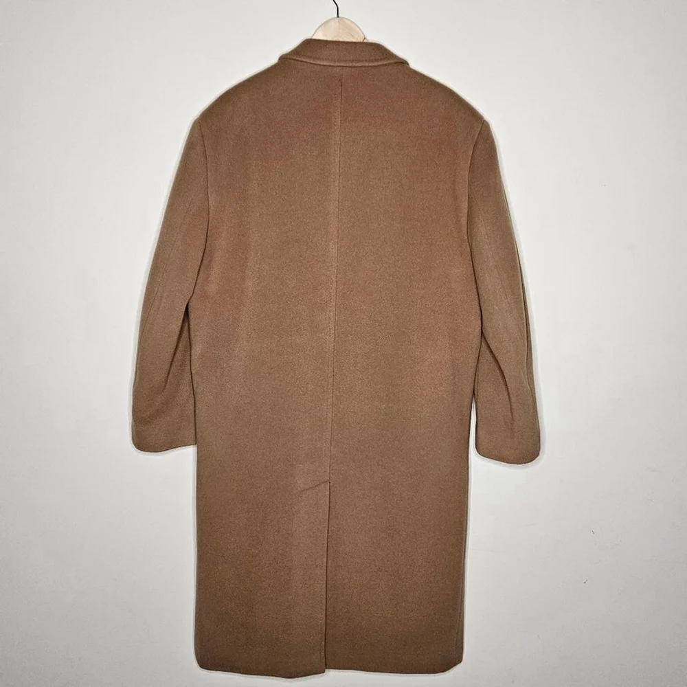 Jones New York Vintage Swinton Wool Cashmere Overcoat Men 44R Brown Long Coat - Picture 2 of 13